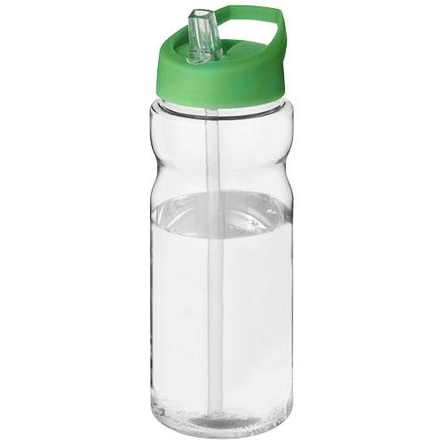 Bouteille de sport à couvercle 650ml personnalisée H2O Active® Base Translucide et Vert